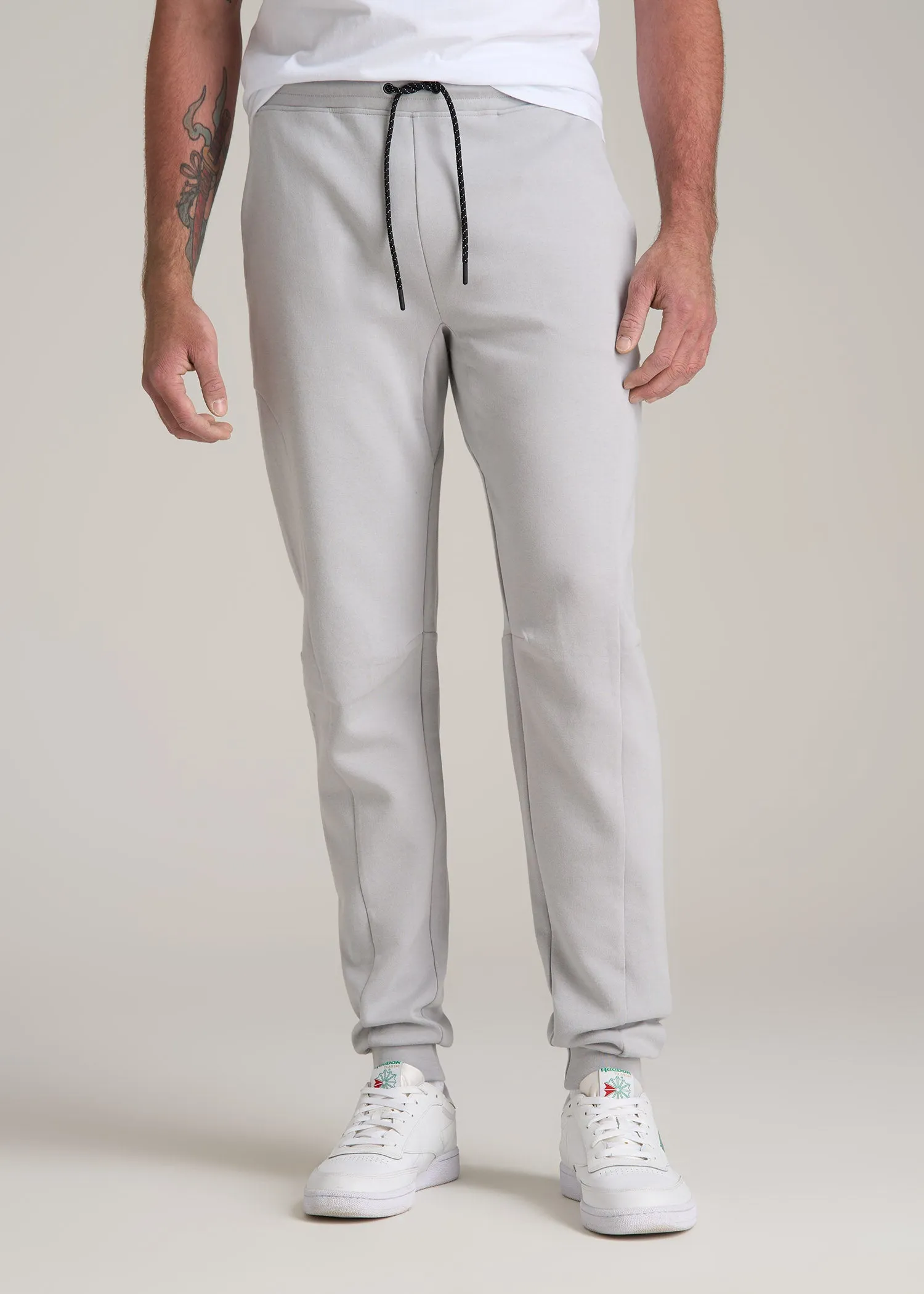 Tall Men's Utility Fleece Joggers in Silver Grey sold by American Tall