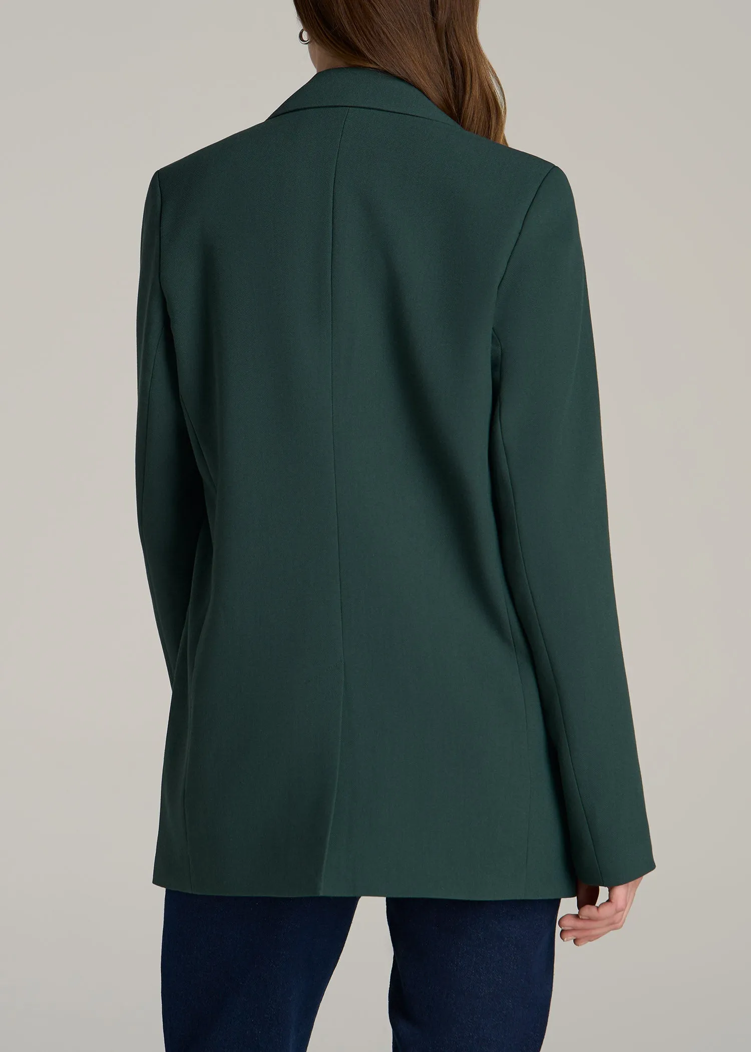 Boyfriend Fit Single-Button Blazer for Tall Women in Smoky Pine sold by American Tall product image thumbnail 5