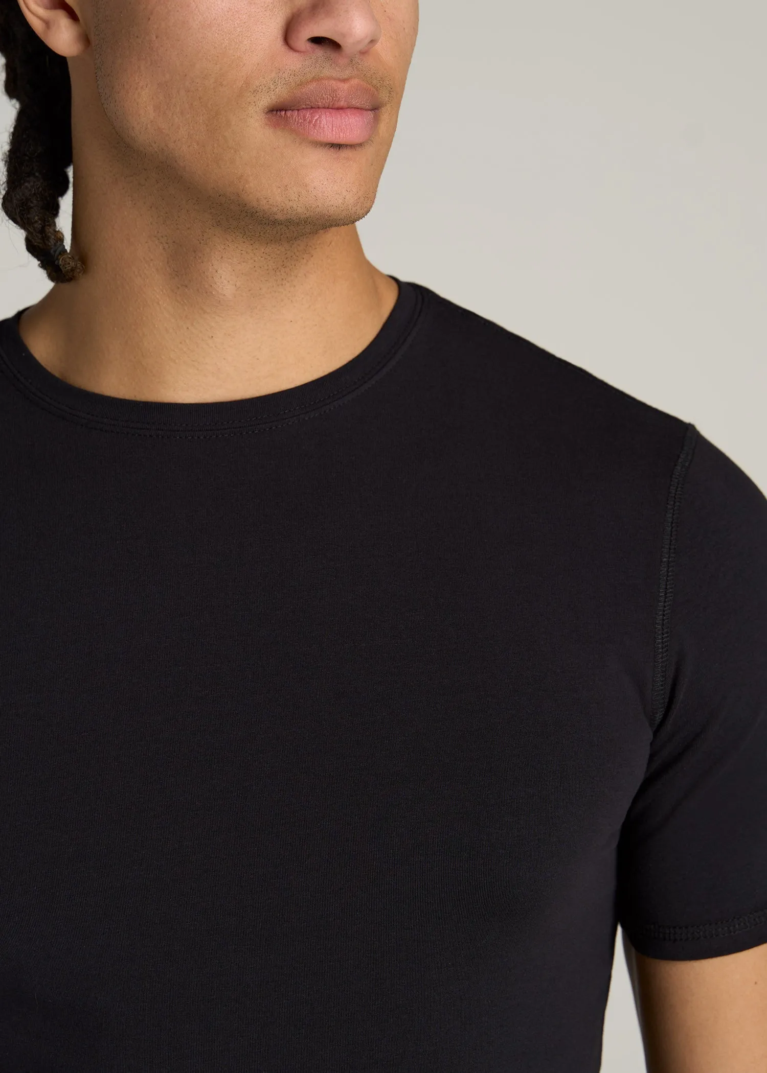 The Essential SLIM-FIT Crewneck Tee for Tall Men in Black sold by American Tall product image thumbnail 2