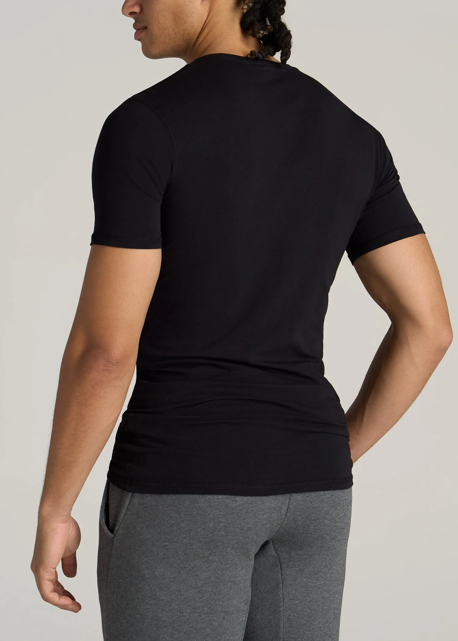 The Essential SLIM-FIT Crewneck Tee for Tall Men in Black sold by American Tall product image thumbnail 5