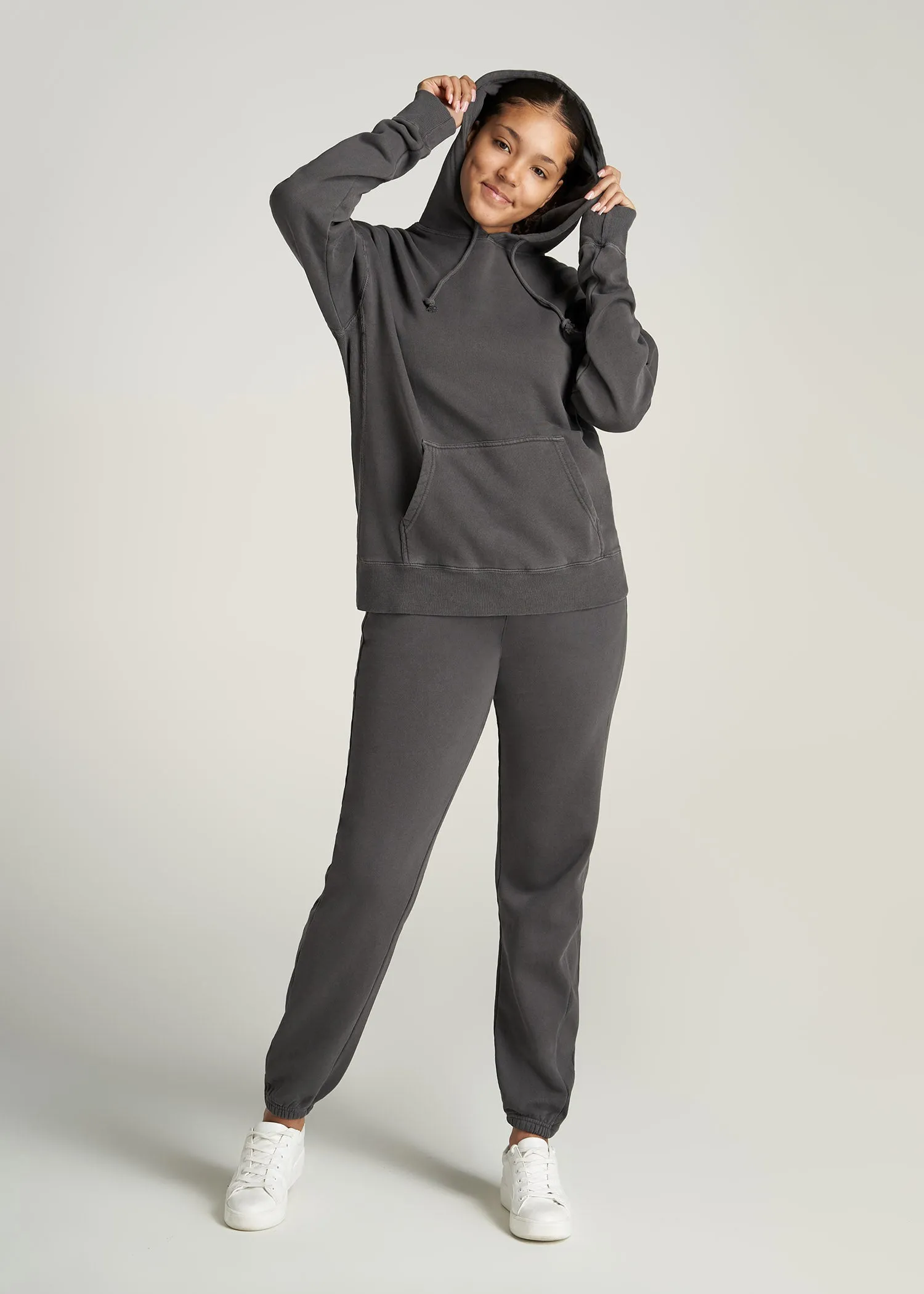 Wearever Fleece Regular Fit Sweatpants for Tall Women in Charcoal sold by American Tall product image thumbnail 4