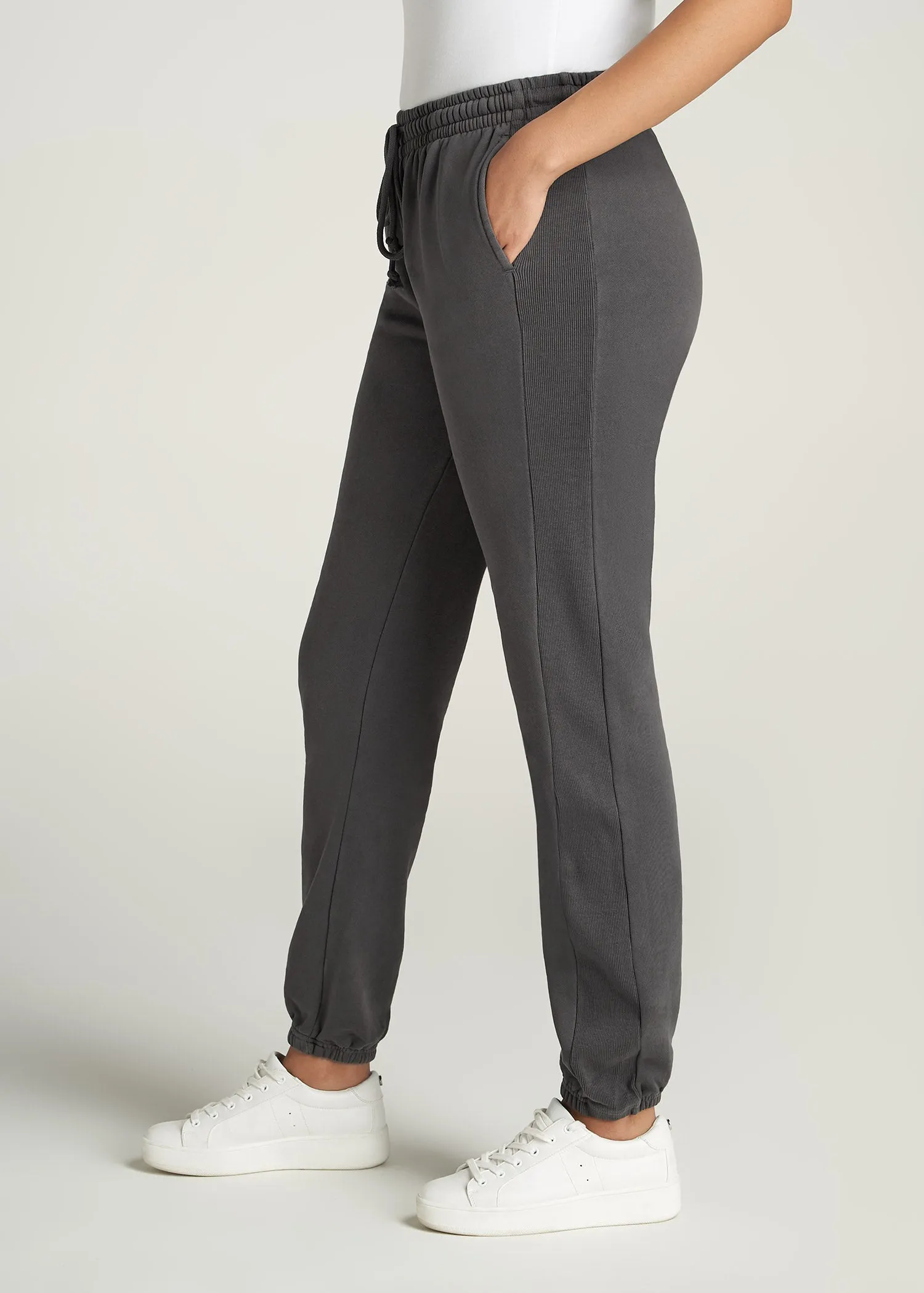 Wearever Fleece Regular Fit Sweatpants for Tall Women in Charcoal sold by American Tall product image thumbnail 3