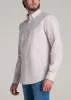 Washed Oxford Shirt for Tall Men in Apricot and Blue Multi Stripe sold by American Tall