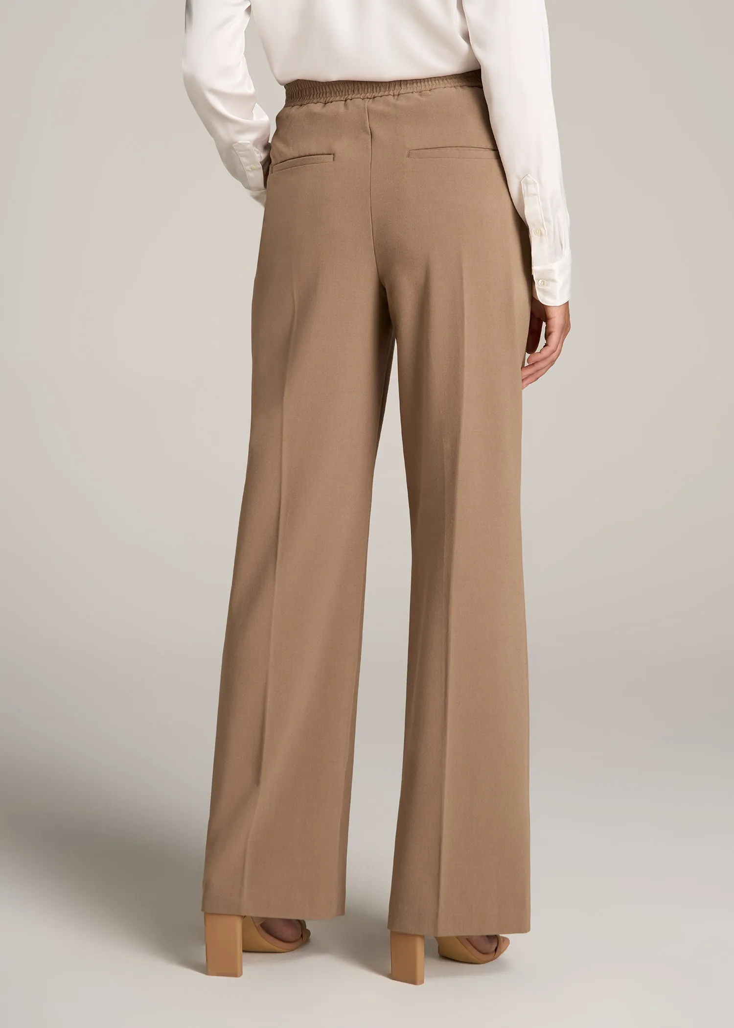 Flat Front Wide Leg Dress Pants for Tall Women in Fawn sold by American Tall product image thumbnail 5