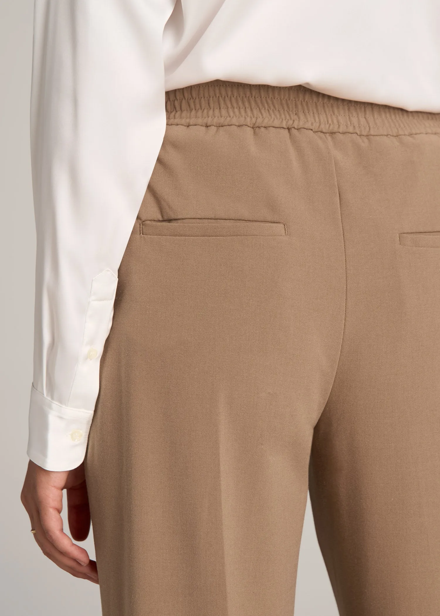 Flat Front Wide Leg Dress Pants for Tall Women in Fawn sold by American Tall product image thumbnail 2