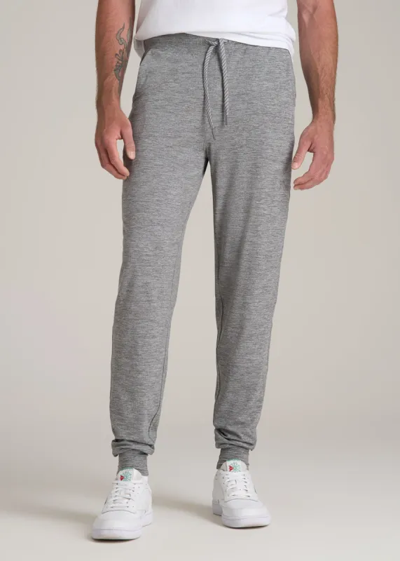Weekender Stretch Lounge Joggers for Tall Men in Heathered Grey sold by American Tall