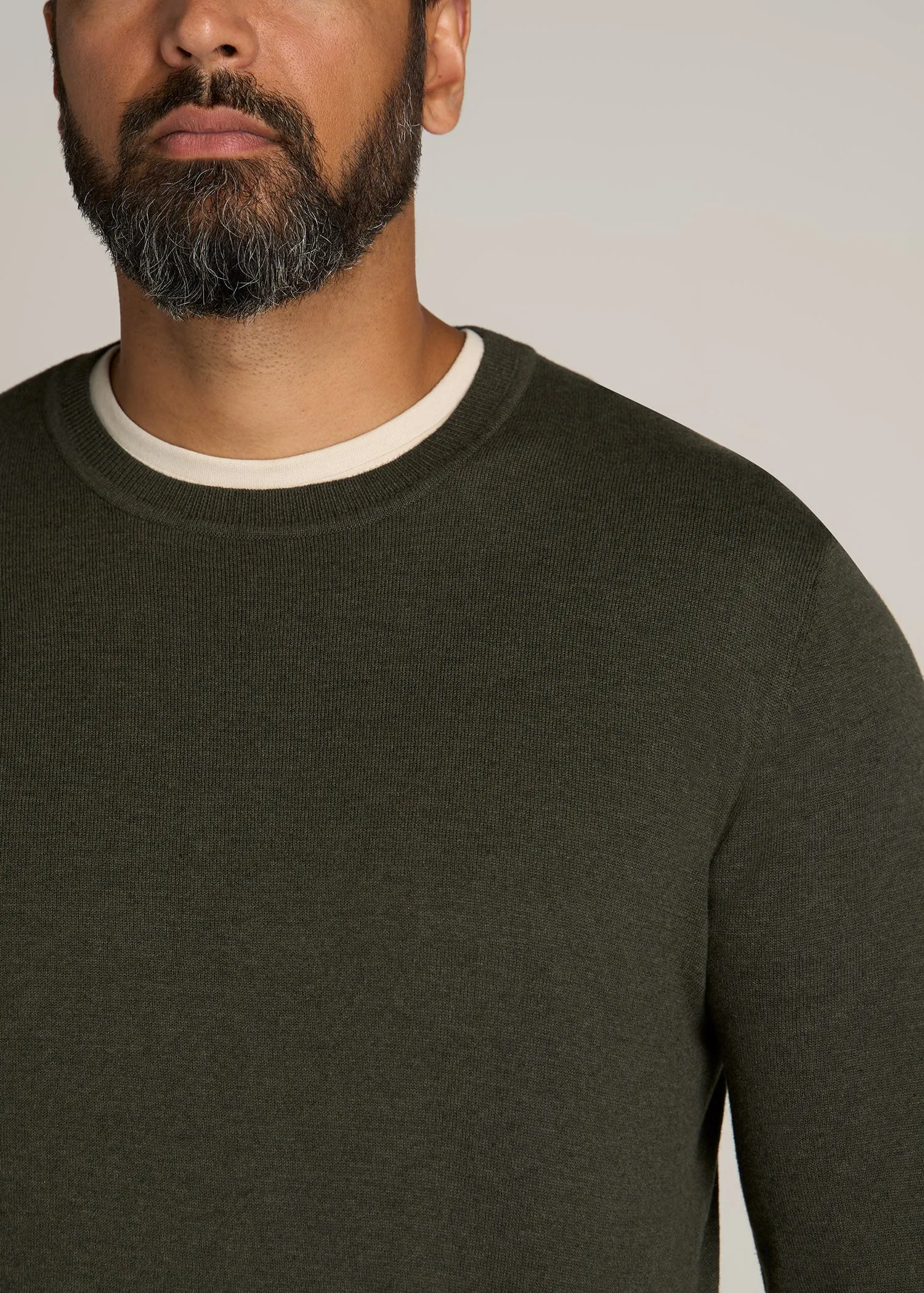 Everyday Crewneck Tall Men's Sweater in Dark Olive Green sold by American Tall product image thumbnail 2
