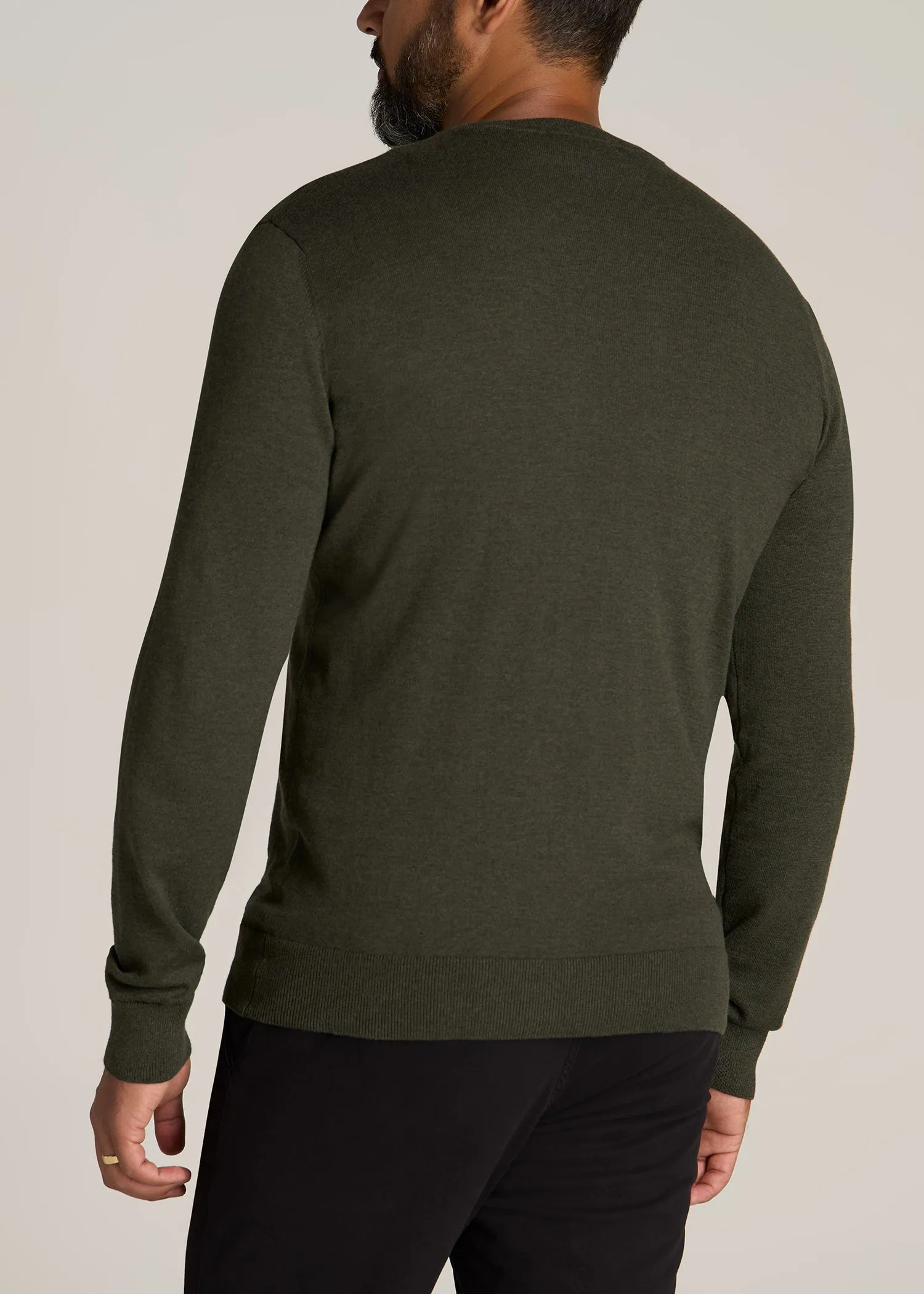Everyday Crewneck Tall Men's Sweater in Dark Olive Green sold by American Tall product image thumbnail 3