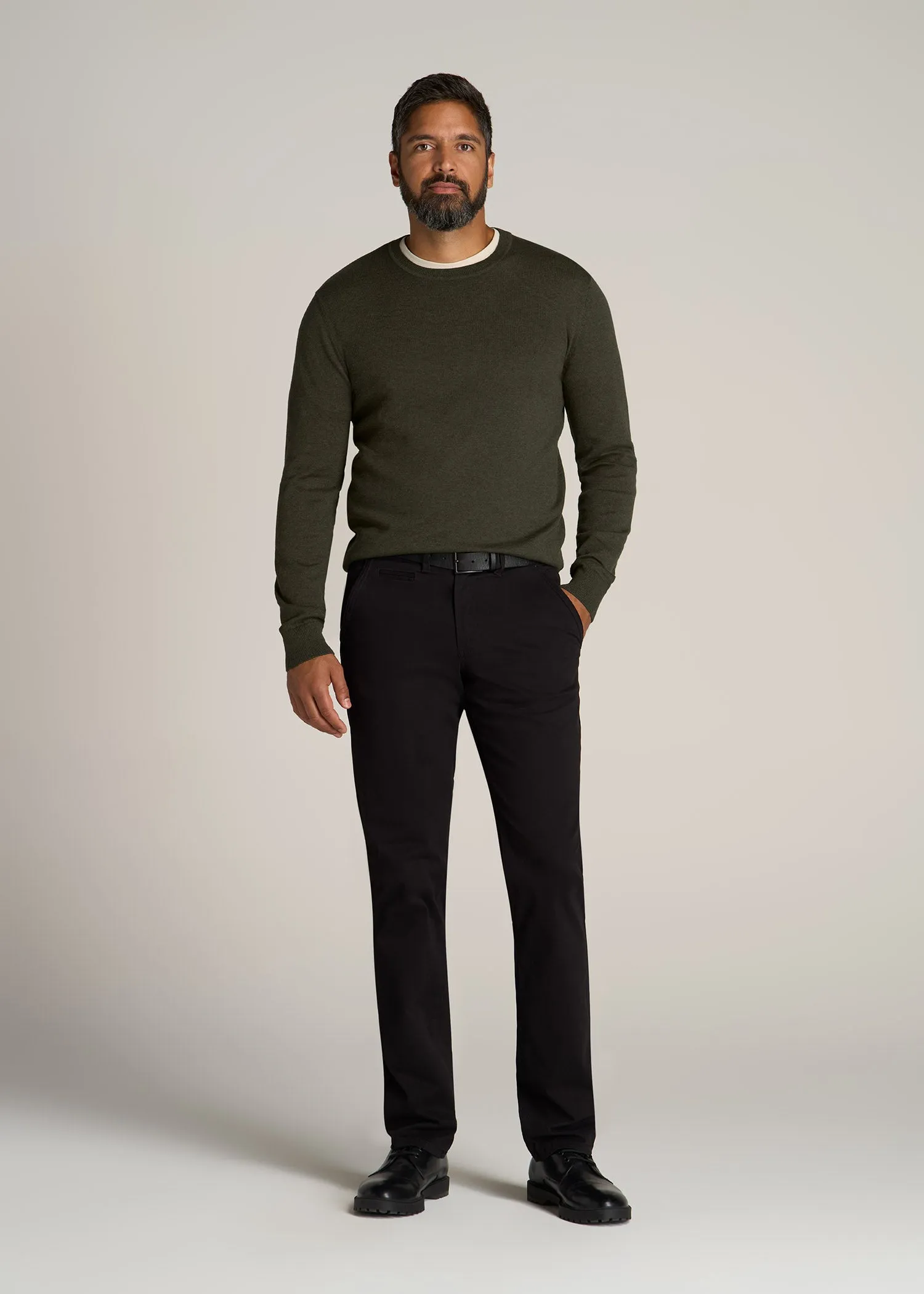 Everyday Crewneck Tall Men's Sweater in Dark Olive Green sold by American Tall product image thumbnail 4