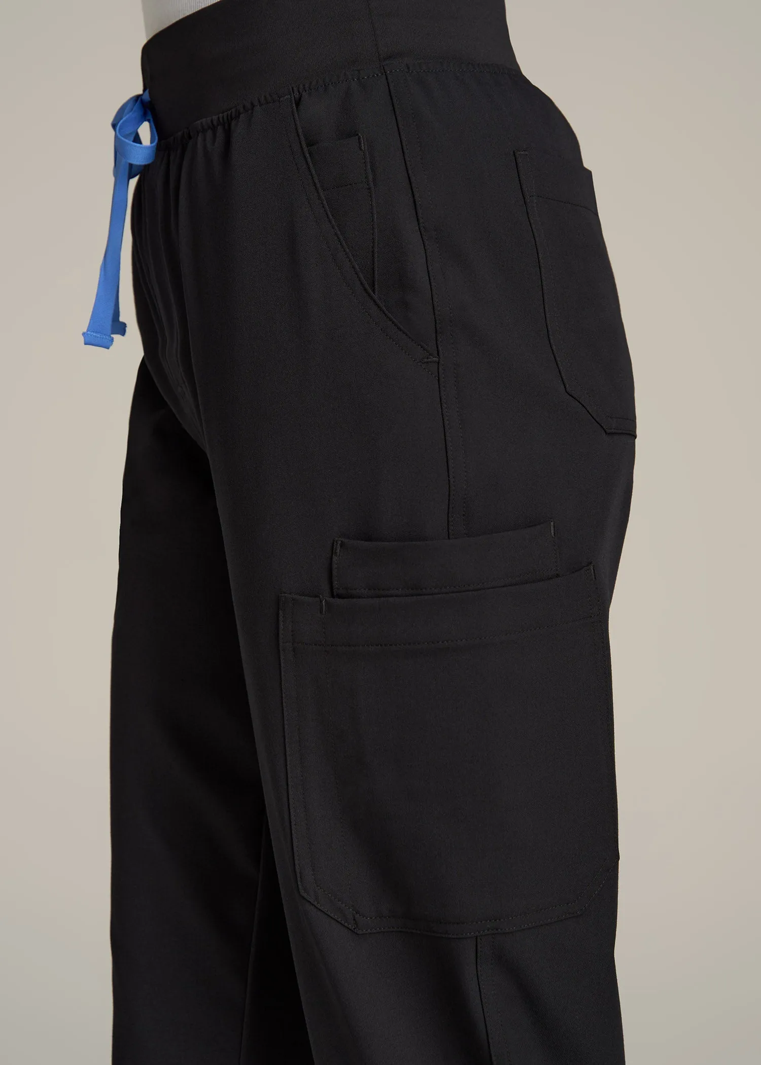 Cargo Scrub Pants for Tall Women in Black sold by American Tall product image thumbnail 2