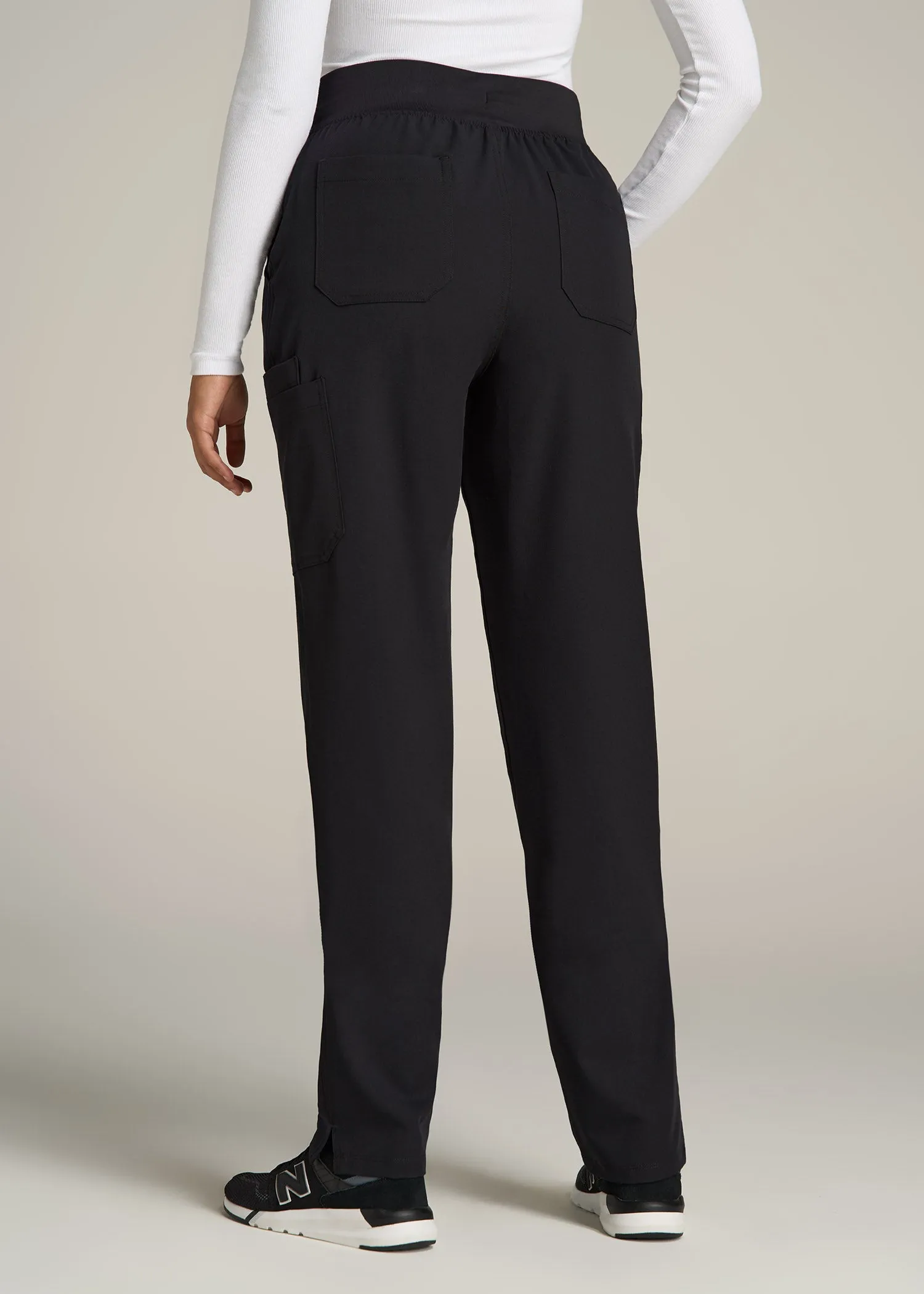 Cargo Scrub Pants for Tall Women in Black sold by American Tall product image thumbnail 4