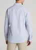 Washed Oxford Shirt for Tall Men in Blue Banker Stripe sold by American Tall