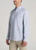 Washed Oxford Shirt for Tall Men in Blue Banker Stripe sold by American Tall