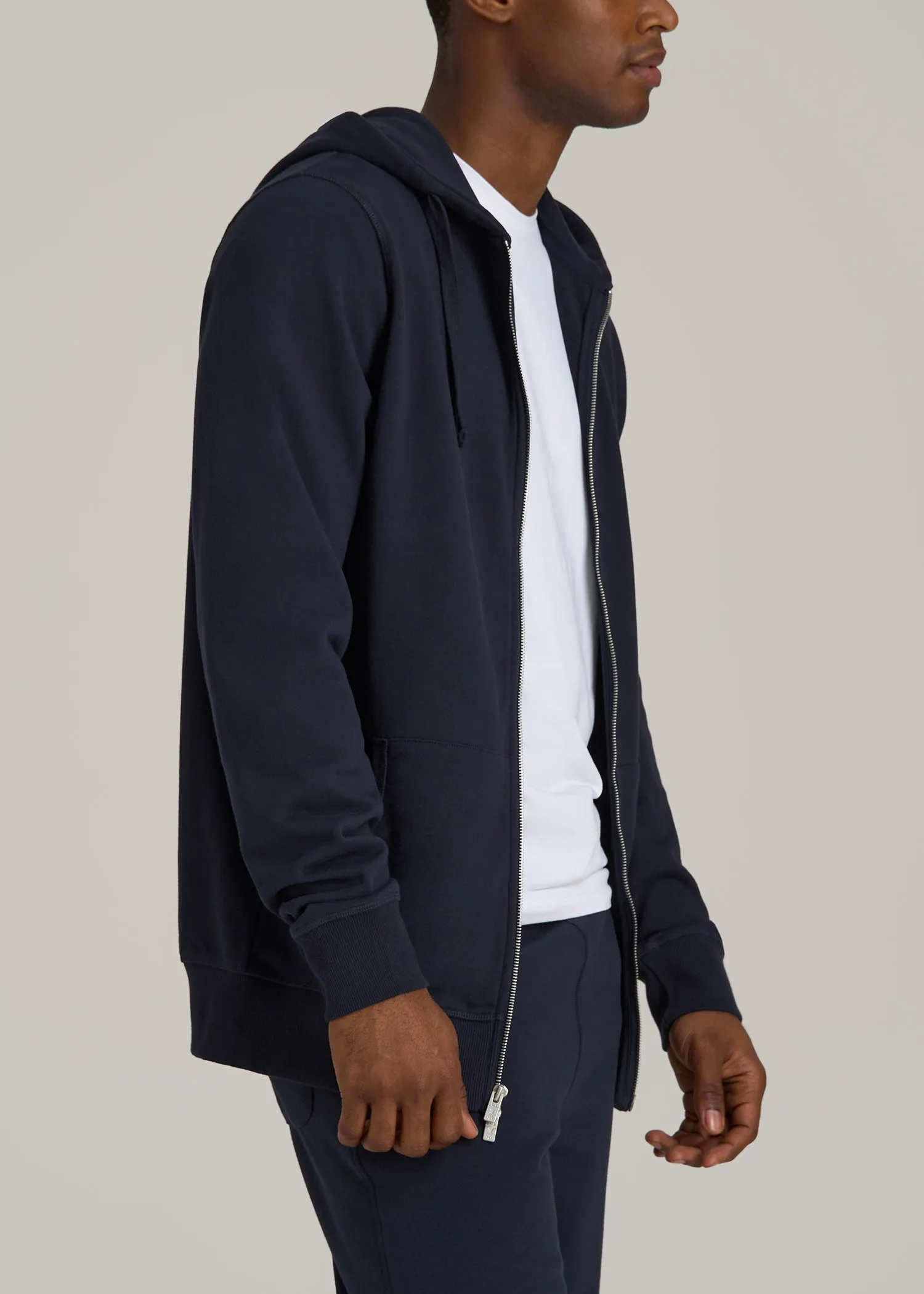 Wearever 2.0 French Terry Full-Zip Hoodie for Tall Men in Evening Blue sold by American Tall product image thumbnail 3