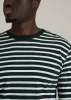 Long Sleeve Striped Tall Men's Tee in Emerald and White Stripe sold by American Tall