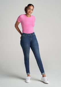 FITTED Ribbed Tee in Bubblegum Pink - Women's Tall T-Shirts sold by American Tall