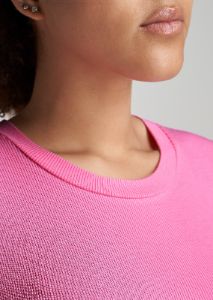 FITTED Ribbed Tee in Bubblegum Pink - Women's Tall T-Shirts sold by American Tall