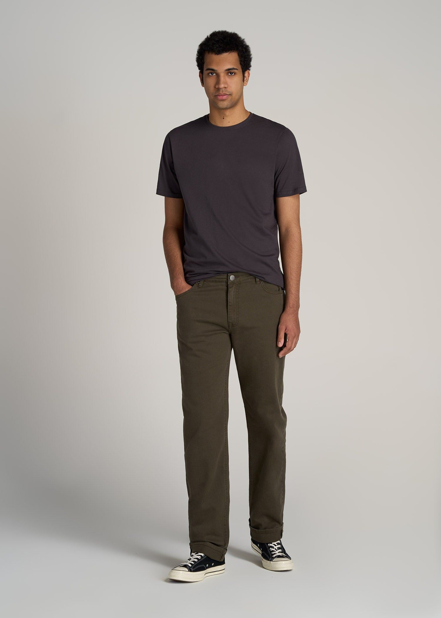 The Everyday REGULAR-FIT Crewneck Tall Men's T-Shirt in Charcoal sold by American Tall product image thumbnail 4