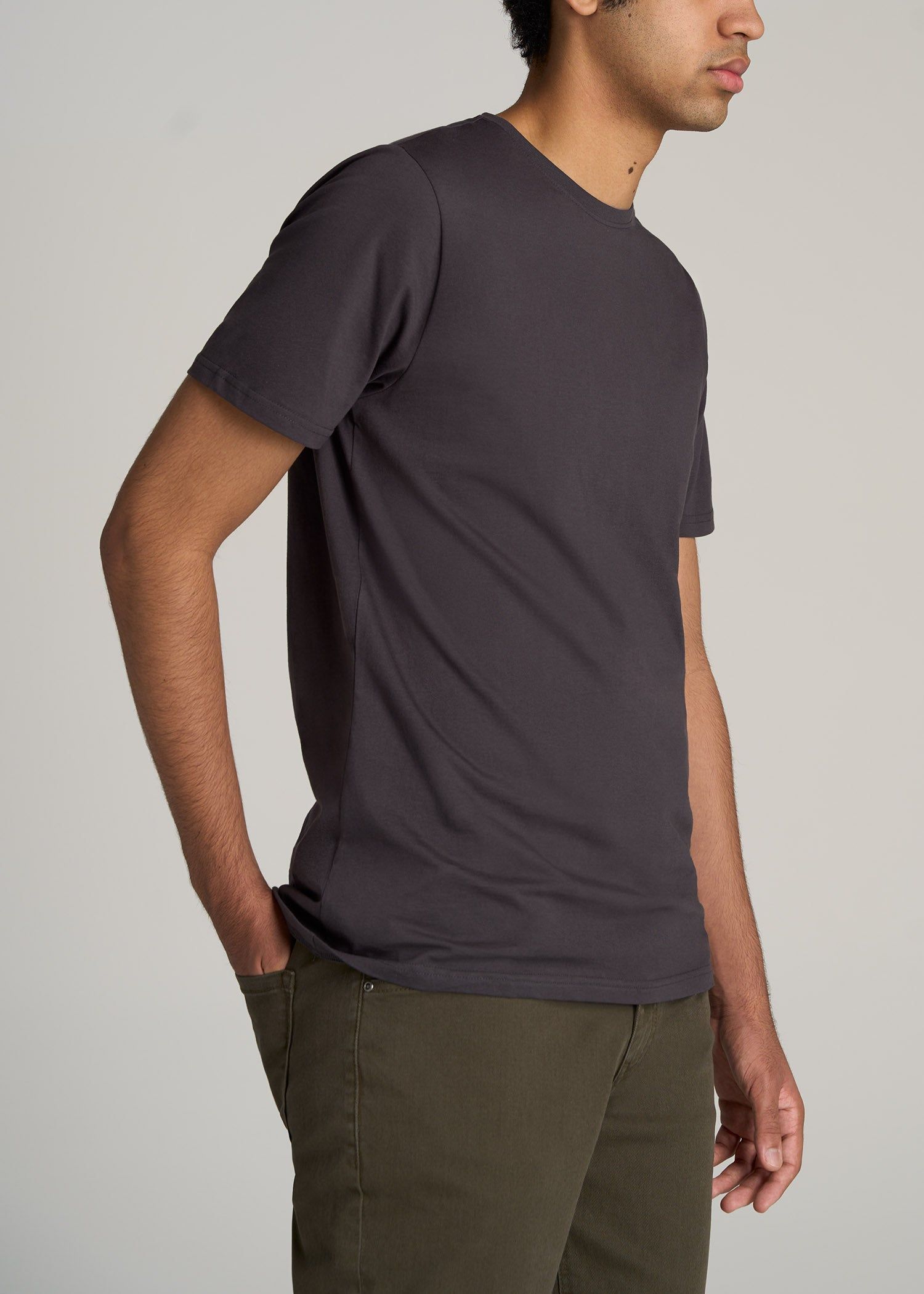 The Everyday REGULAR-FIT Crewneck Tall Men's T-Shirt in Charcoal sold by American Tall product image thumbnail 3