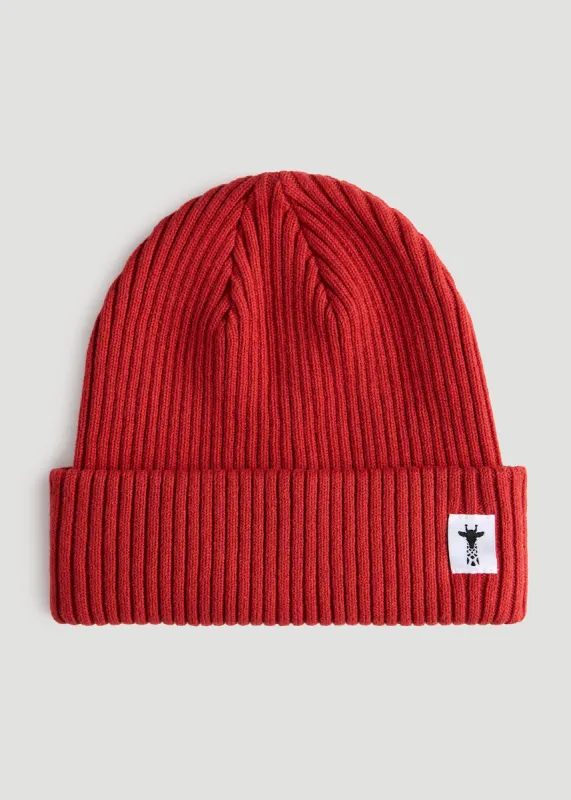 Cotton Beanie in Red sold by American Tall