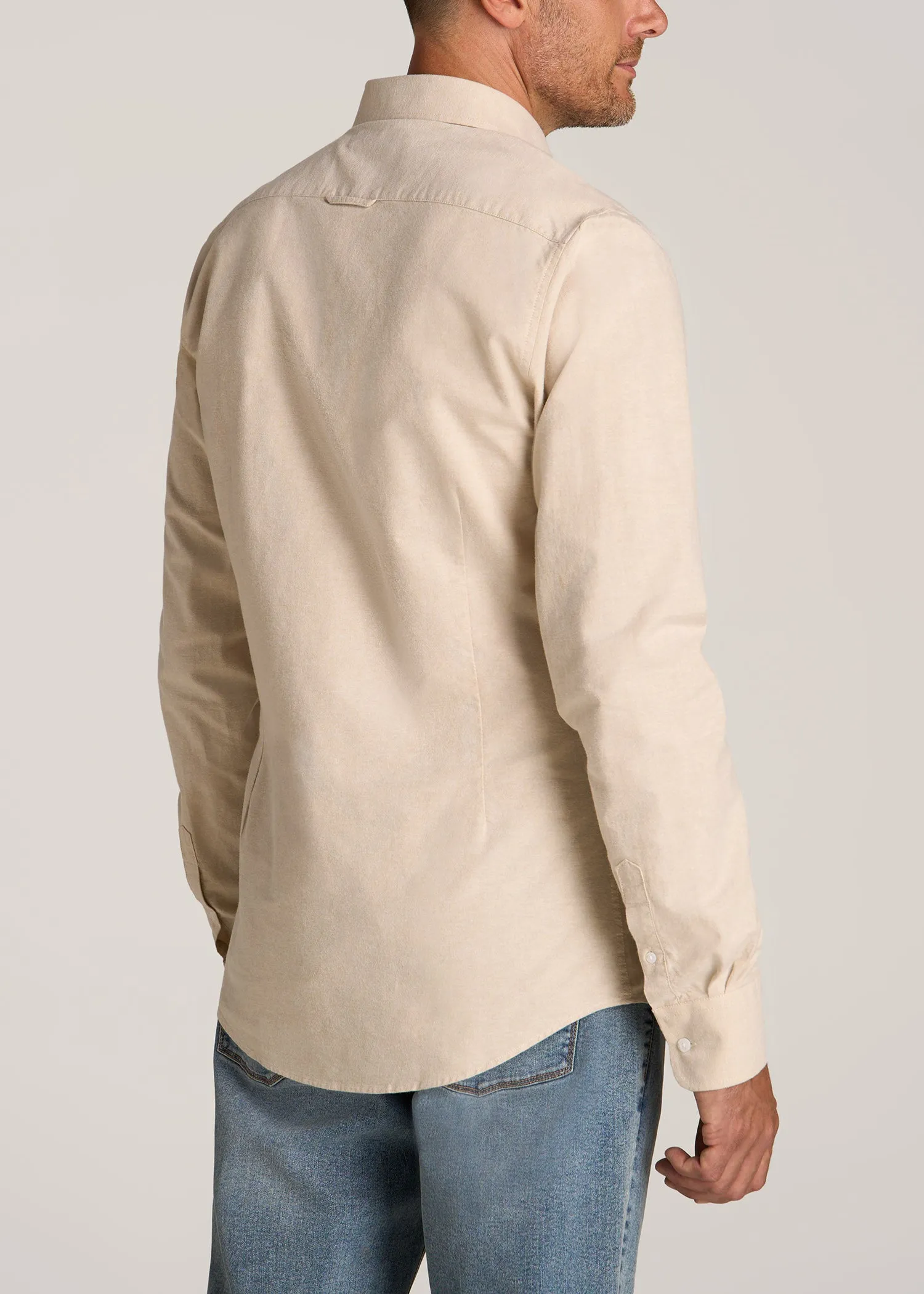 Washed Oxford Shirt for Tall Men in Sandstone sold by American Tall product image thumbnail 5