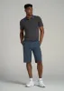 Jacquard Knit Collar Golf Polo Shirt for Tall Men in Steel Grey sold by American Tall