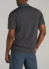 Jacquard Knit Collar Golf Polo Shirt for Tall Men in Steel Grey sold by American Tall