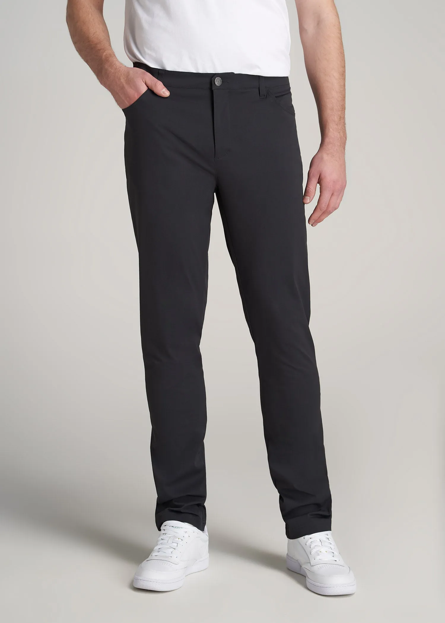 TAPERED-FIT Traveler Pants for Tall Men in Black sold by American Tall