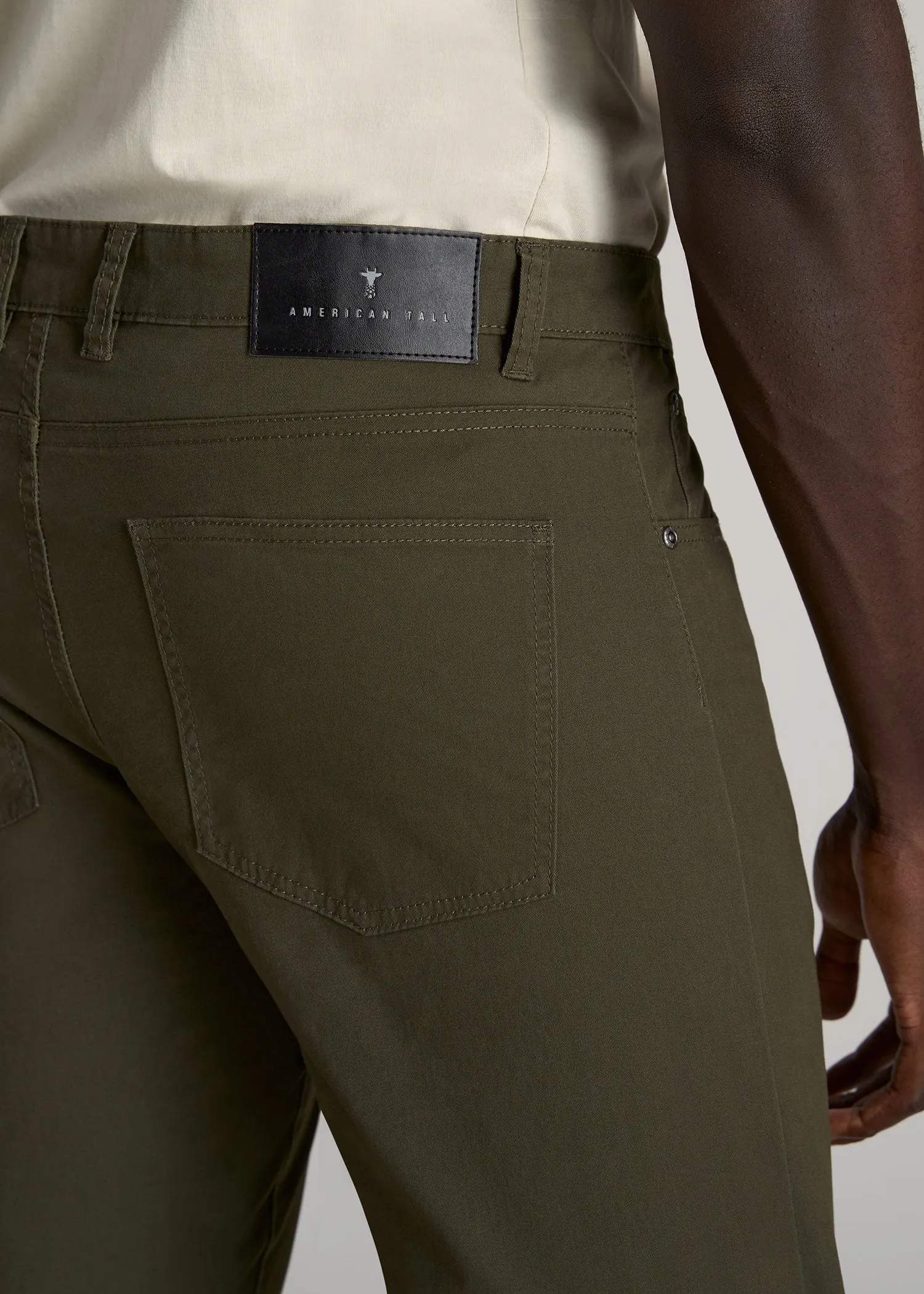 Carman TAPERED Fit Five Pocket Pants for Tall Men in Camo Green sold by American Tall product image thumbnail 2