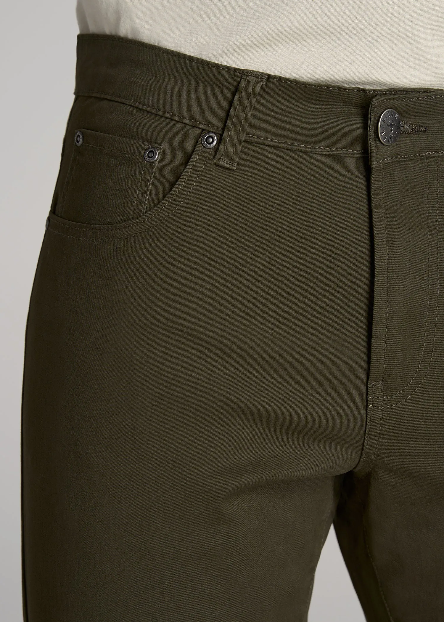 Carman TAPERED Fit Five Pocket Pants for Tall Men in Camo Green sold by American Tall product image thumbnail 5