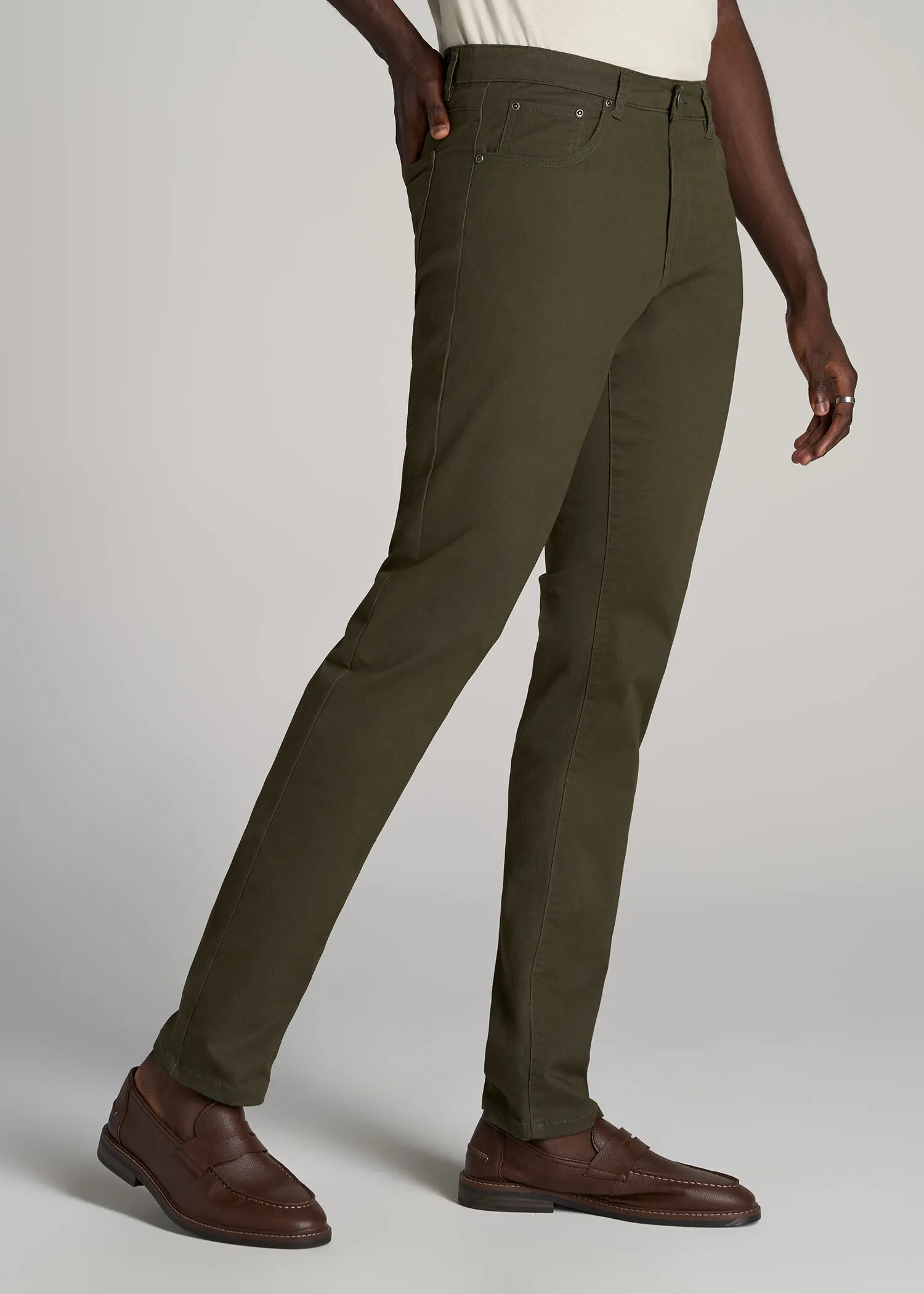 Carman TAPERED Fit Five Pocket Pants for Tall Men in Camo Green sold by American Tall product image thumbnail 3