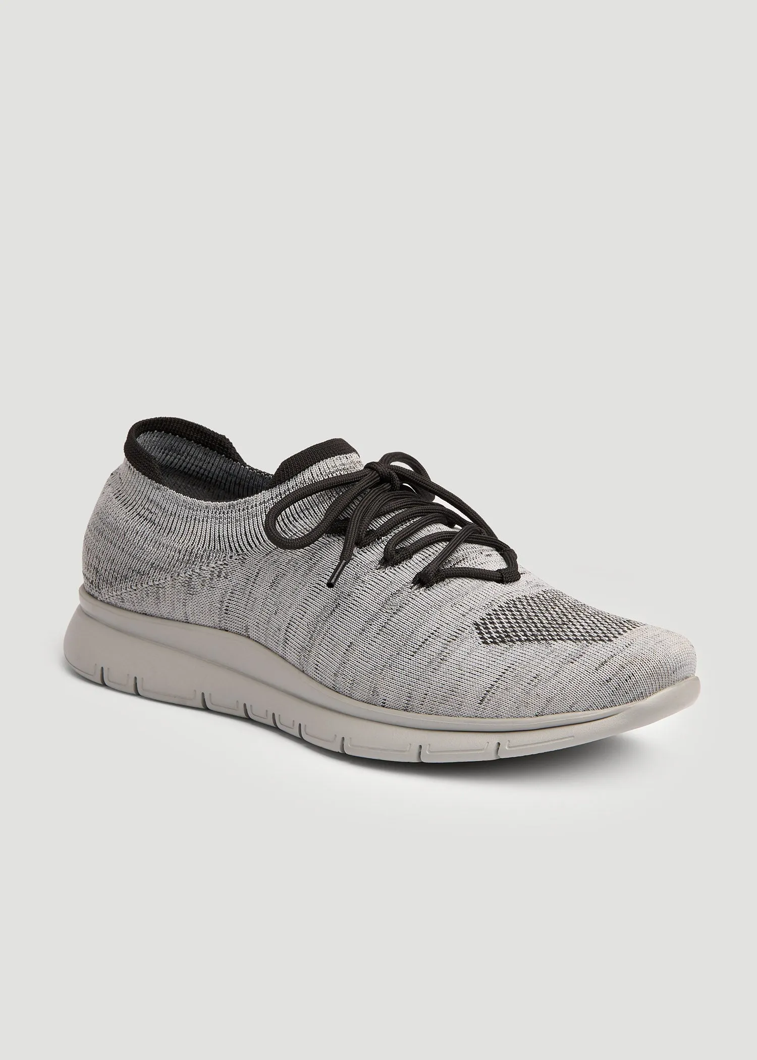 Knit Running Shoes for Tall Men in Grey Mix sold by American Tall