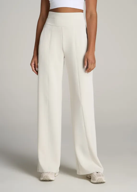 Soft Motion Wide Leg Ultra High Rise Pant for Tall Women in Pearl sold by American Tall