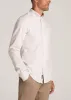 Washed Oxford Shirt for Tall Men in Taupe Mini-stripe sold by American Tall