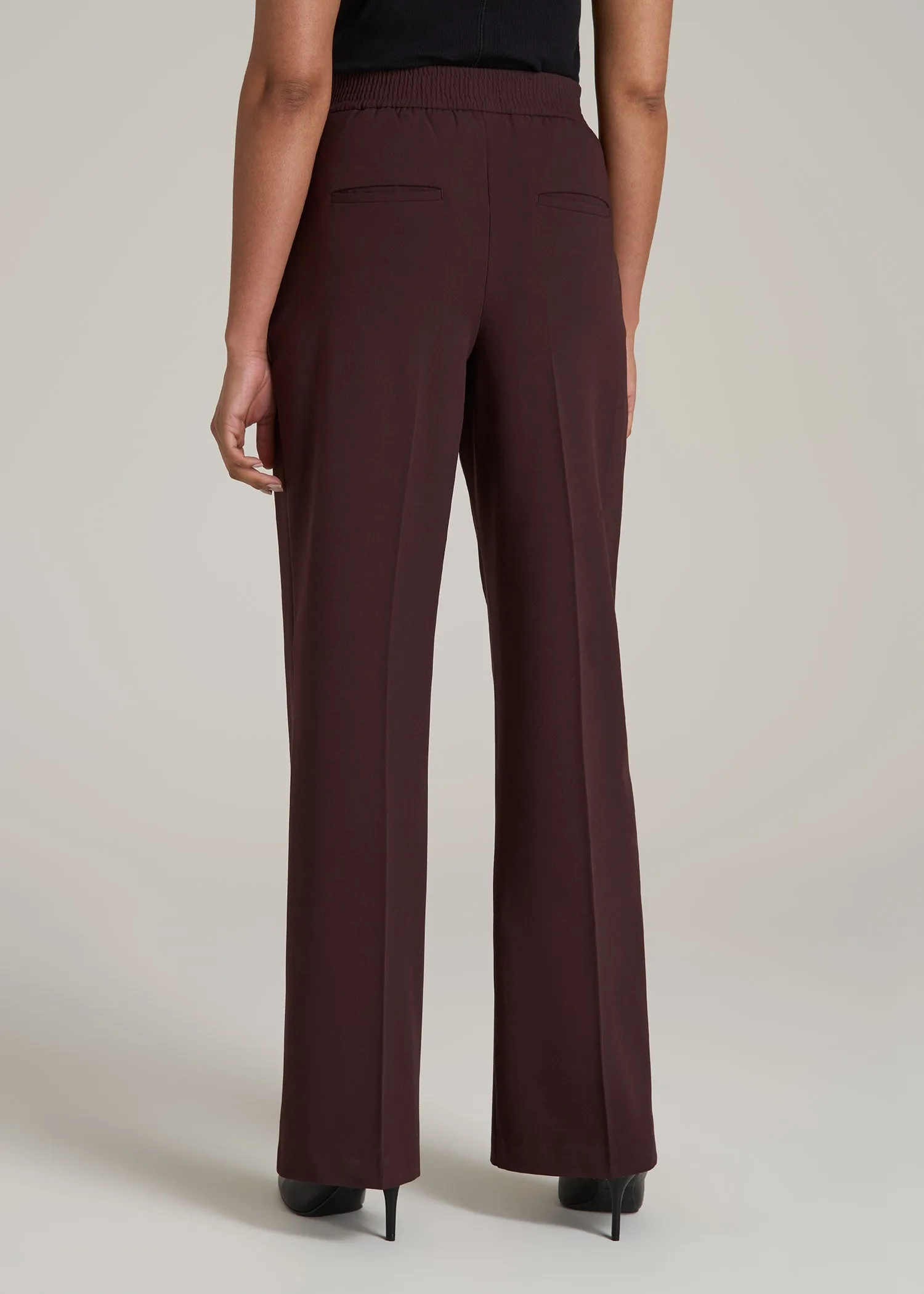 Flat Front Wide Leg Dress Pants for Tall Women in Oxblood sold by American Tall product image thumbnail 5