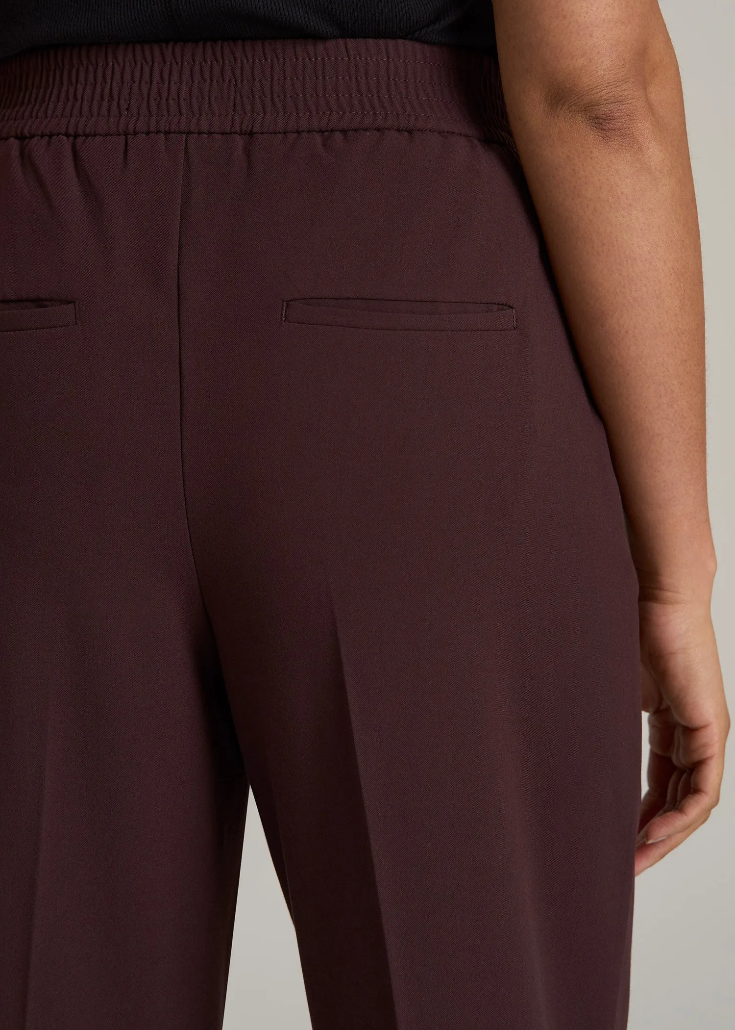 Flat Front Wide Leg Dress Pants for Tall Women in Oxblood sold by American Tall product image thumbnail 2