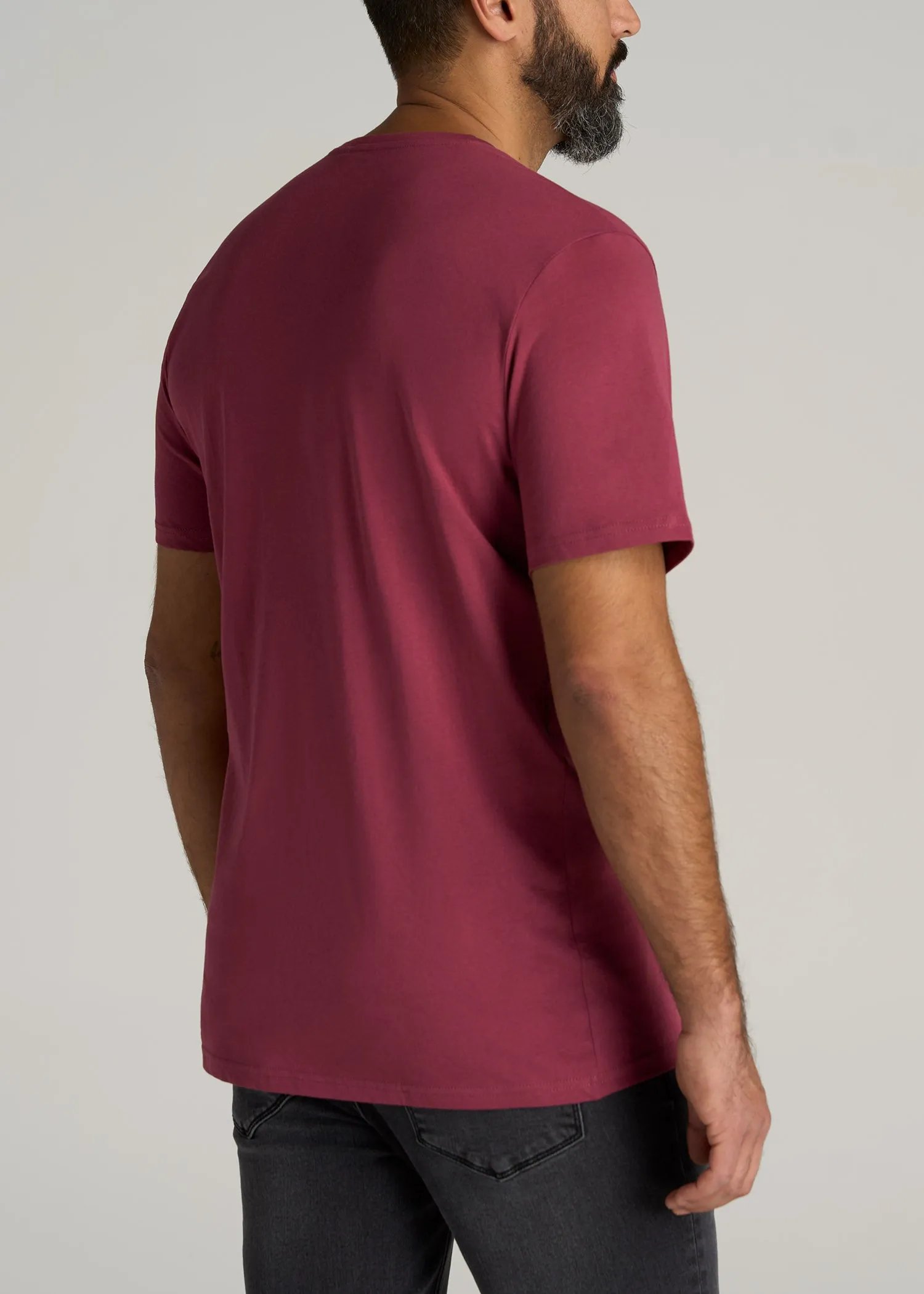 The Everyday REGULAR-FIT V-Neck Tall Men's T-Shirt in Garnet Red sold by American Tall product image thumbnail 5