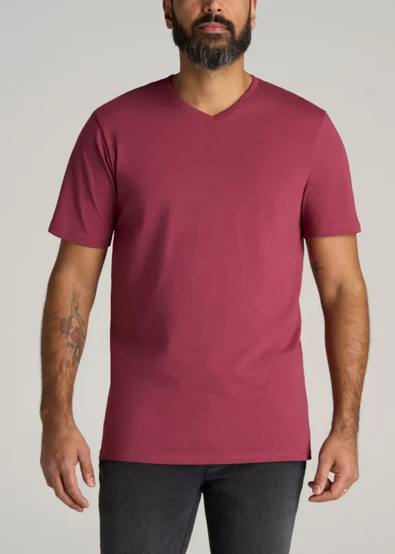 The Everyday REGULAR-FIT V-Neck Tall Men's T-Shirt in Garnet Red sold by American Tall