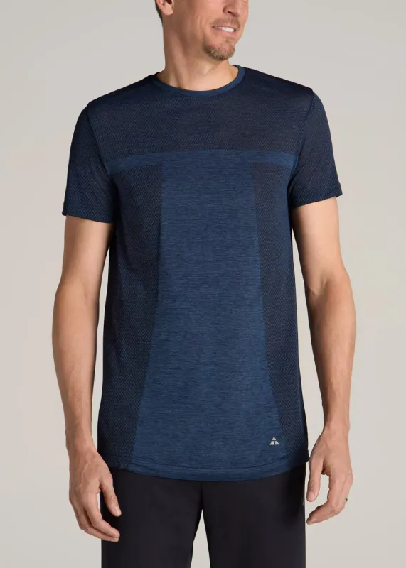 A.T. Performance Modern Fit Engineered Athletic Tee for Tall Men in Navy Mix sold by American Tall