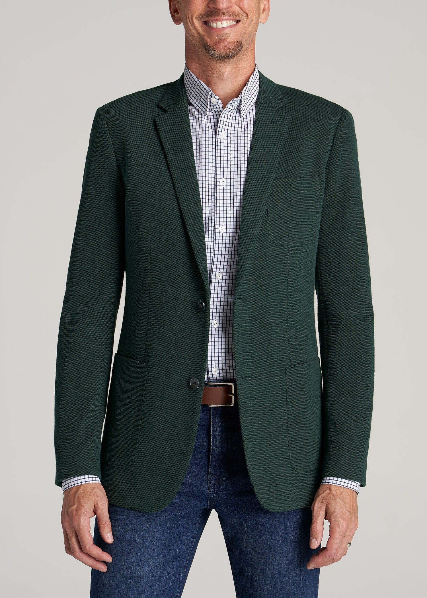 Men's Tall Blazer in Midnight Green sold by American Tall