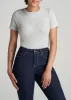 FITTED Ribbed Tee in Grey Mix - Women's Tall T-Shirts sold by American Tall