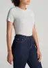 FITTED Ribbed Tee in Grey Mix - Women's Tall T-Shirts sold by American Tall