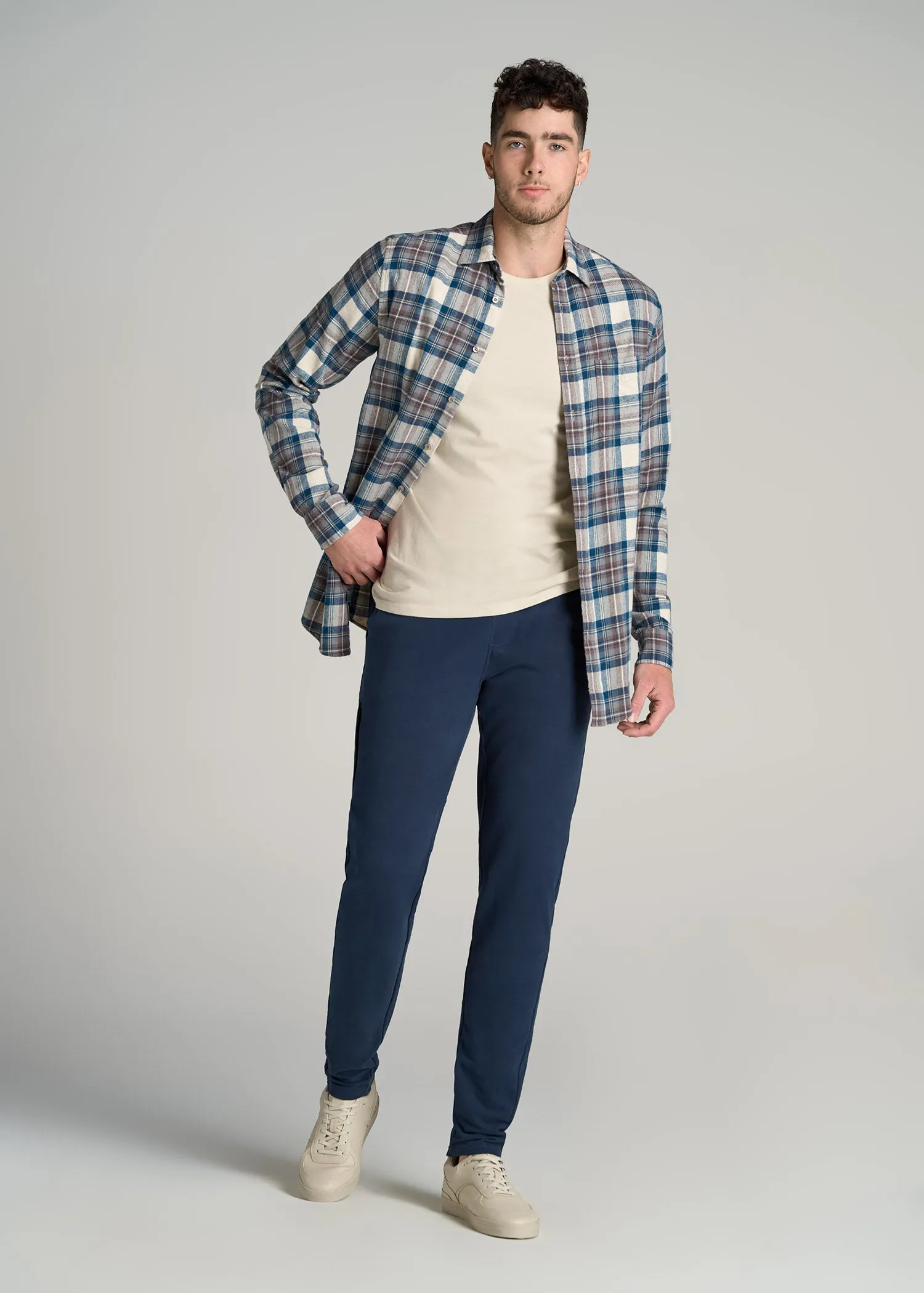 Microsanded French Terry Sweatpants for Tall Men in Marine Navy sold by American Tall product image thumbnail 4