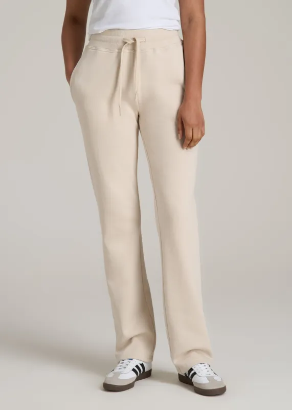 Wearever Fleece Open-Bottom Sweatpants for Tall Women in Light Stone sold by American Tall