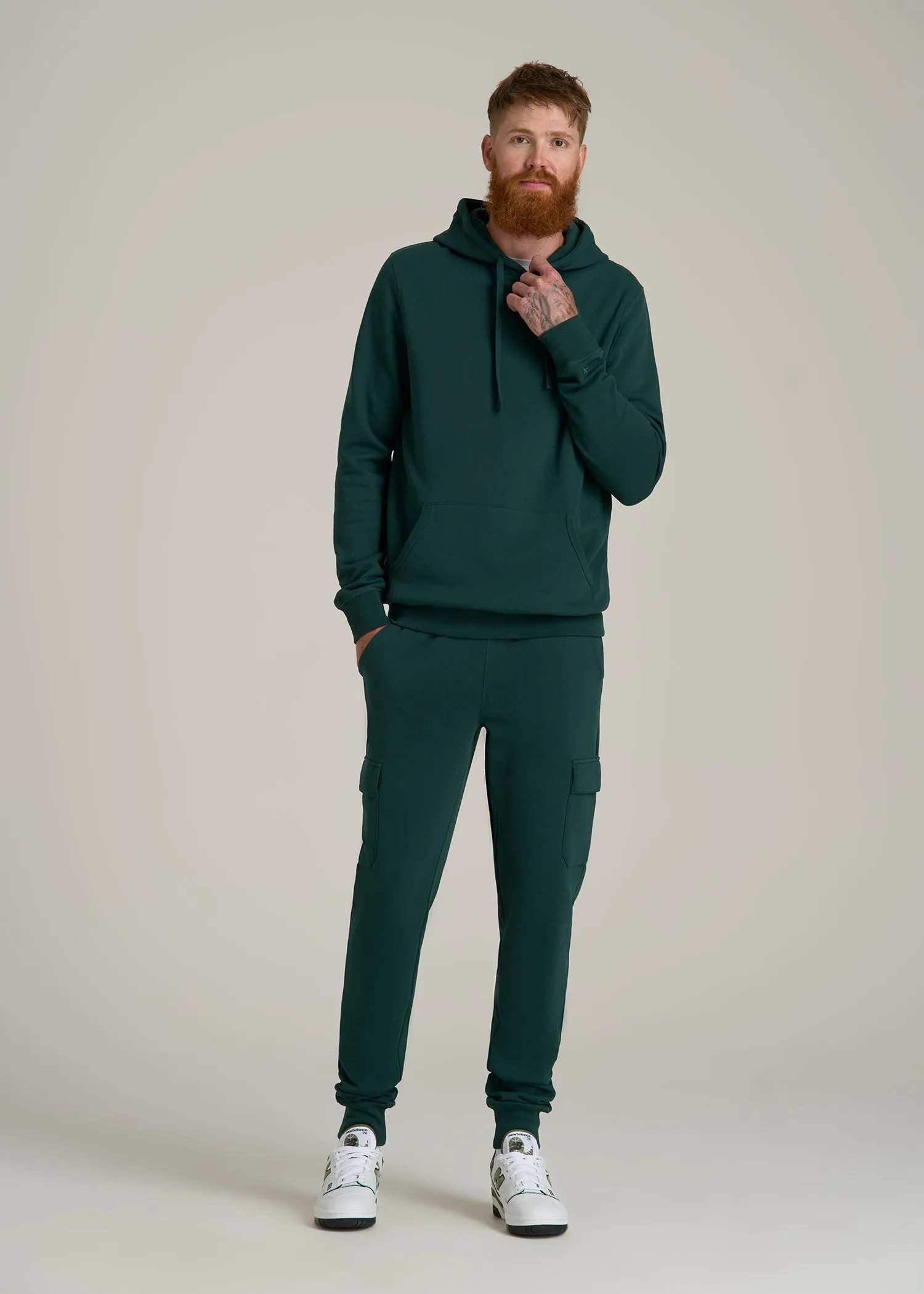 Wearever 2.0 Fleece Hoodie for Tall Men in Rain Forest sold by American Tall product image thumbnail 4