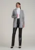 Open-Front Long Cardigan Sweater for Tall Women in Ash Grey Mix sold by American Tall