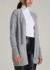 Open-Front Long Cardigan Sweater for Tall Women in Ash Grey Mix sold by American Tall