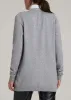 Open-Front Long Cardigan Sweater for Tall Women in Ash Grey Mix sold by American Tall