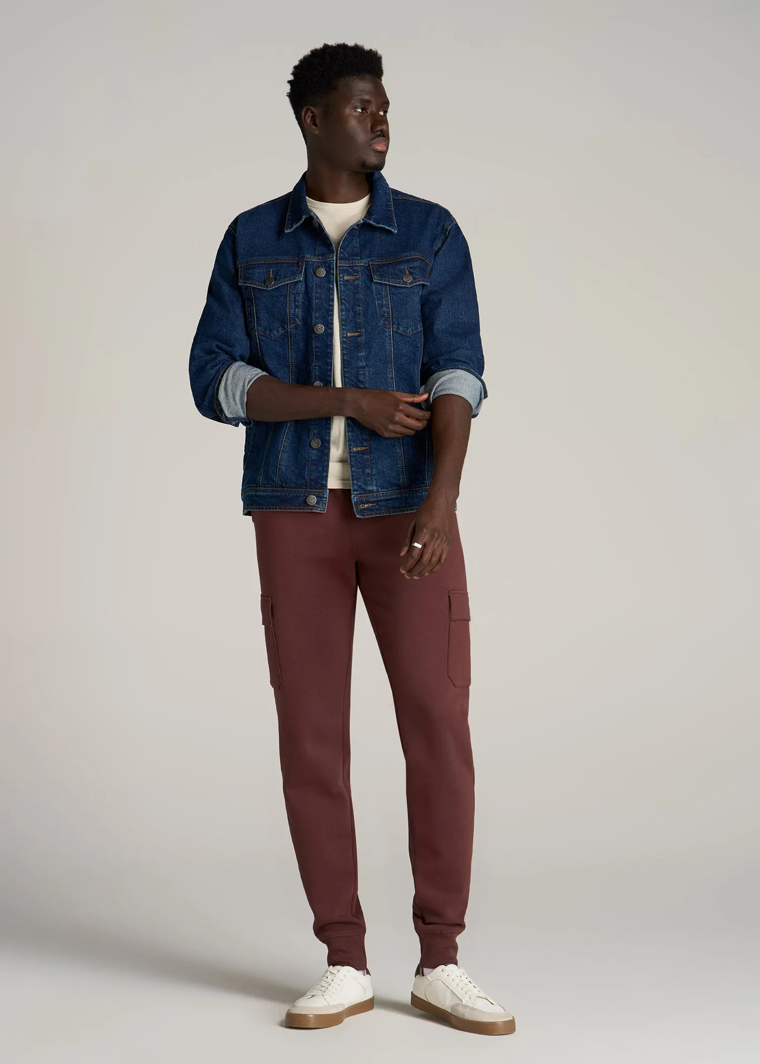 Wearever Fleece Cargo Jogger For Tall Men in Cherry Brown sold by American Tall product image thumbnail 4