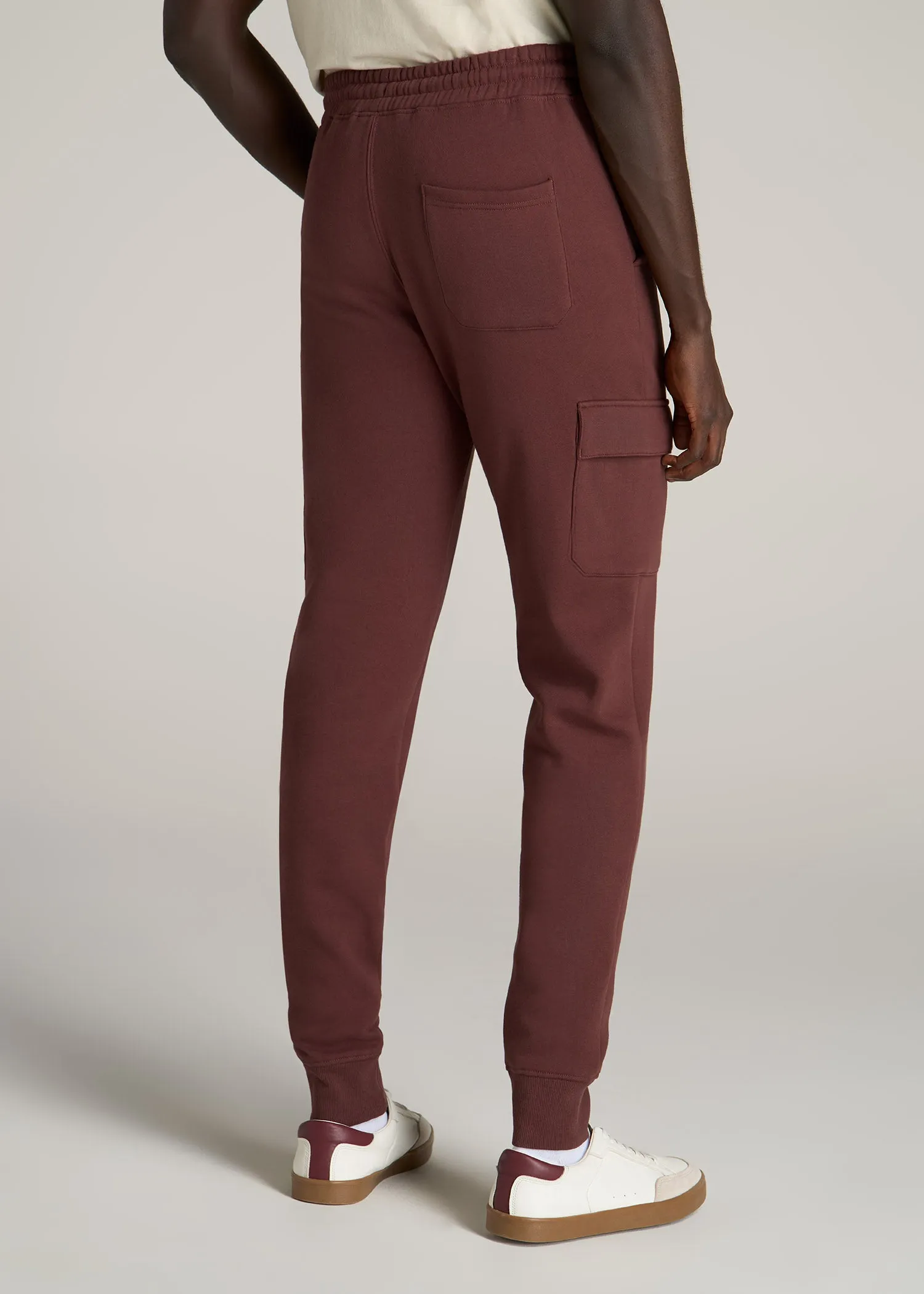 Wearever Fleece Cargo Jogger For Tall Men in Cherry Brown sold by American Tall product image thumbnail 5